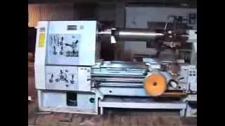 39" x 240" Lion Lathe demo at Industrial Machinery.