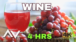 WINE - 4 HOURS of Wine yards, wine making and tasting  Background Ambient Video