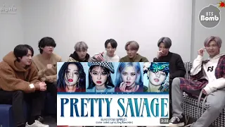 BTS Reaction To Blackpink "PRETTY SAVAGE" colour coded Lyrics [Fanmade 💜]