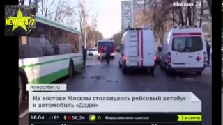 НОВОСТИ 08 01 2015 Иномарка столкнулась с автобусом на востоке Москвы