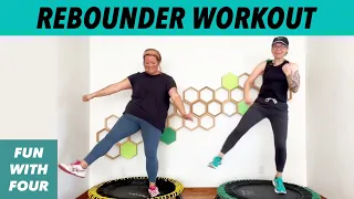 20 Minute Gentle Trampoline Rebounder Workout "Fun With Four" Beginner Senior