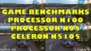 Intel Processor N100 N95 Celeron 5105 Game Benchmarks