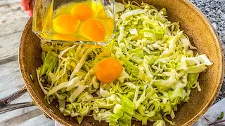 Cabbage with eggs,prepared in this simple way, tastes better than meat!A simple and delicious recipe