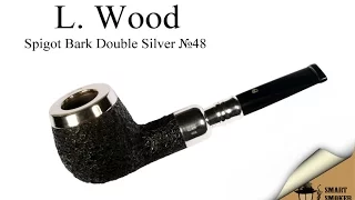 Курительная трубка L. Wood №48 Apple Billiard Spigot Bark Double Silver