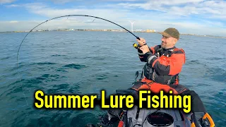 Great Session Catching Cod Pollack and Mackerel on Lures - Kayak Sea Fishing UK