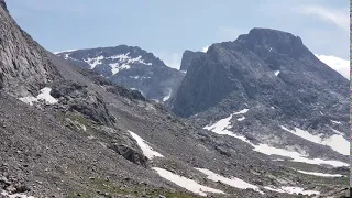 Rockfall Powder by Blau Rock Pass, Wyoming, Wind River Range, Dinwoody Basin, Glacier Trail