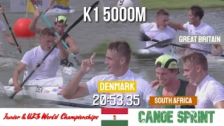 K1 Men 5000m U23 Final A | DENMARK CHAMPION | Junior & U23 World Championships Szeged Hungary 2022