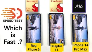 Oneplus 11 vs iPhone 14 Pro Max vs Rog Phone 6 Speedtest Comparison Shocking Results OMG 😱 🔥🔥🔥