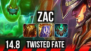 ZAC vs TWISTED FATE (TOP) | Comeback, 2500+ games, 5/3/15 | KR Grandmaster | 14.8