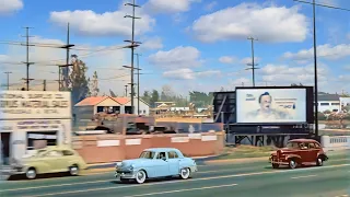 California 1950 in color, San Fernando Road [60fps,Remastered] w/sound design added