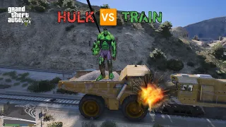 Hulk 🆚 Train🚂 Gta v Can #Hulk  Stop🛑 Train In #gta5 #shorts #gaming Part #2 @TechnoGamerzOfficial