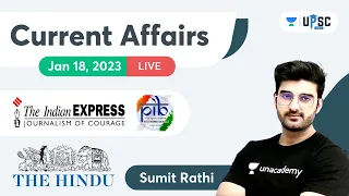 Daily Current Affairs In Hindi By Sumit Rathi | 18th January 2023 | The Hindu, PIB for IAS