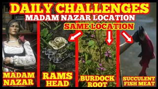 Rams Head Burdock Root Succulent Fish SAME LOCATION Madam Nazar Location Red Dead Online