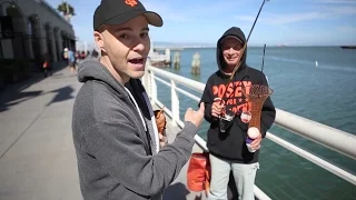 Getting a game-used bat at AT&T Park!