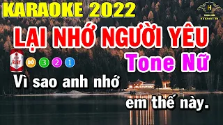 Karaoke Lại Nhớ Người Yêu Tone Nữ Nhạc Sống 2022 | Trọng Hiếu