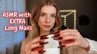 ASMR WITH EXTRA LONG NAILS (Tapping & Scratching, Mouth Sounds & Hand Movements) *Tingly*