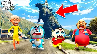 GTA : Godzilla Saved Shinchan Doraemon Franklin Nobita From Granny