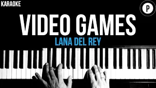 Lana Del Rey - Video Games Karaoke SLOWER Acoustic Piano Instrumental Cover Lyrics