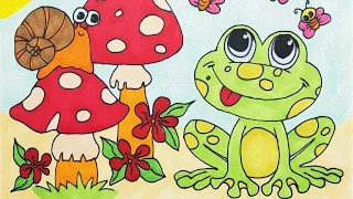 How to color a frog / Let's color together /