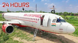 24 Hours in a Plane Challenge😱 | ₹700 करोड़ के विमान में 24 घंटे | Will We Survive?