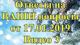 Ответы на ВАШИ вопросы от 17.01.2019. Видео 3.