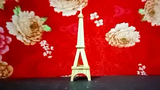 how to make Eiffel Tower with icecream sticks