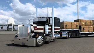 Peterbilt 389 with Digital Dash (Wade 53ft Stepdeck Haul) - American Truck Simulator