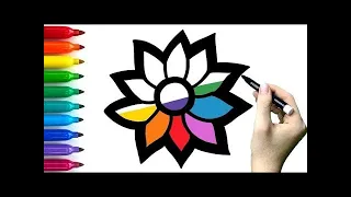 Flower drawing painting,colouring | easy acrylic painting for kids | Art and Learn | Easy Drawing