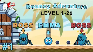 🔵Bouncy Adventure - Ball Bounce Season - Gameplay #1 level 1-20 + BOSS (Android)