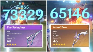 UNFAIR COMPARISON! Stringless VS Amos' Bow for F2P Ganyu Melt Weapon