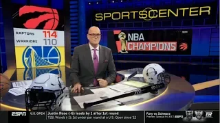 Scott Van Pelt REACTION to Raptors Top Warriors for 1st NBA Title; Kawhi Leonard named Finals MVP