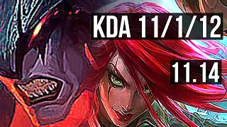 AATROX vs KATARINA (MID) | 11/1/12, 600+ games, Dominating | KR Diamond | v11.14