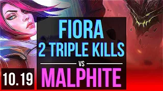 FIORA vs MALPHITE (TOP) | 2 Triple Kills, 4 early solo kills, Legendary | EUW Grandmaster | v10.19