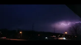 Lightning ⚡ from the tornado 🌪️/Storm  north of me.