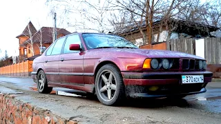 BMW E34 5 series 525i cars драйв Ставлю колеса 17 дюймов диски SCHNITZER 235/45R17 резина летняя