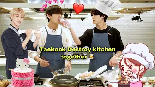 BTS Destroy kitchen 🤯🧑‍🍳🥘 // Taekook cooking together // Hindi dubbing // Part-1