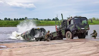 Construction of a Floating Bridge In Under 30 Minutes