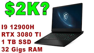 The Best Laptop of 22/23 On Sale, MSI Vector GP66 12UHSO-673 - i9 12900h 3080TI 32 gigs RAM 1TB SSD.