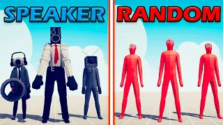 SPEAKERMAN TEAM vs RANDOM UNITS TEAM - Totally Accurate Battle Simulator | TABS