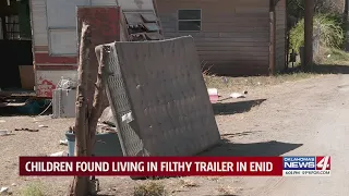 Enid woman arrested after kids found living in 'uninhabitable' trailer