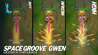 Gwen Space Groove Low to Ultra Graphics Effects Comparison Wild Rift