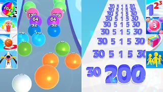 Ball Run 2048, Number Master Satisfying Mobile Games All Levels Android iOS Gameplay