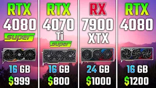 RTX 4080 SUPER vs RTX 4070 Ti SUPER vs RX 7900 XTX vs RTX 4080 | Test in 7 Games