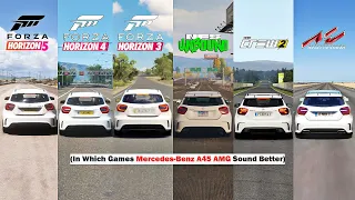 Mercedes-Benz A45 AMG Comparison - FH5, FH4, FH3, NFS Unbound, NFSH, Project Cars 3, Assetto Corsa