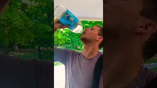 can he chug a sparkling water and not burp? #shorts #challenge