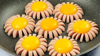 Simple and delicious recipe! Only sausages and eggs! You will be delighted - 4K