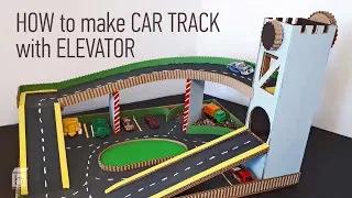 Car Track with ELEVATOR and parking of cardboard