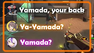 Matsuri & Laplus Got Surprised When A Random Called Laplus "YAMADA" | hololive/engsub