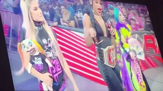 Raw women’s champion Bianca Belair entrance with Alexa bliss & Asuka Sept,19,2022,