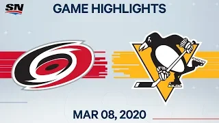 NHL Highlights | Hurricanes vs. Penguins - Mar. 08, 2020